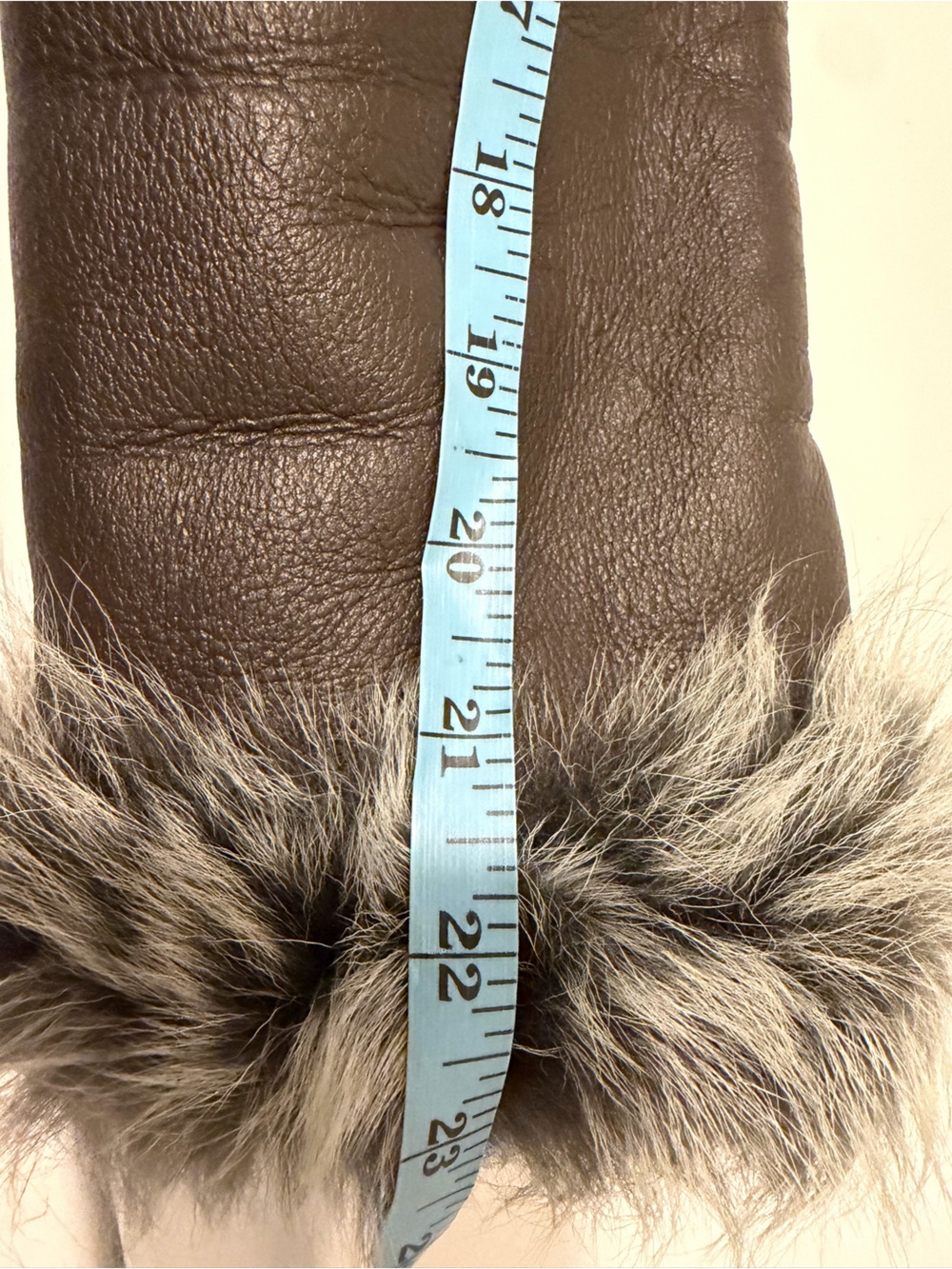 Shearling Leather Coat brown with silver trim penny lane - Picture 4 of 9